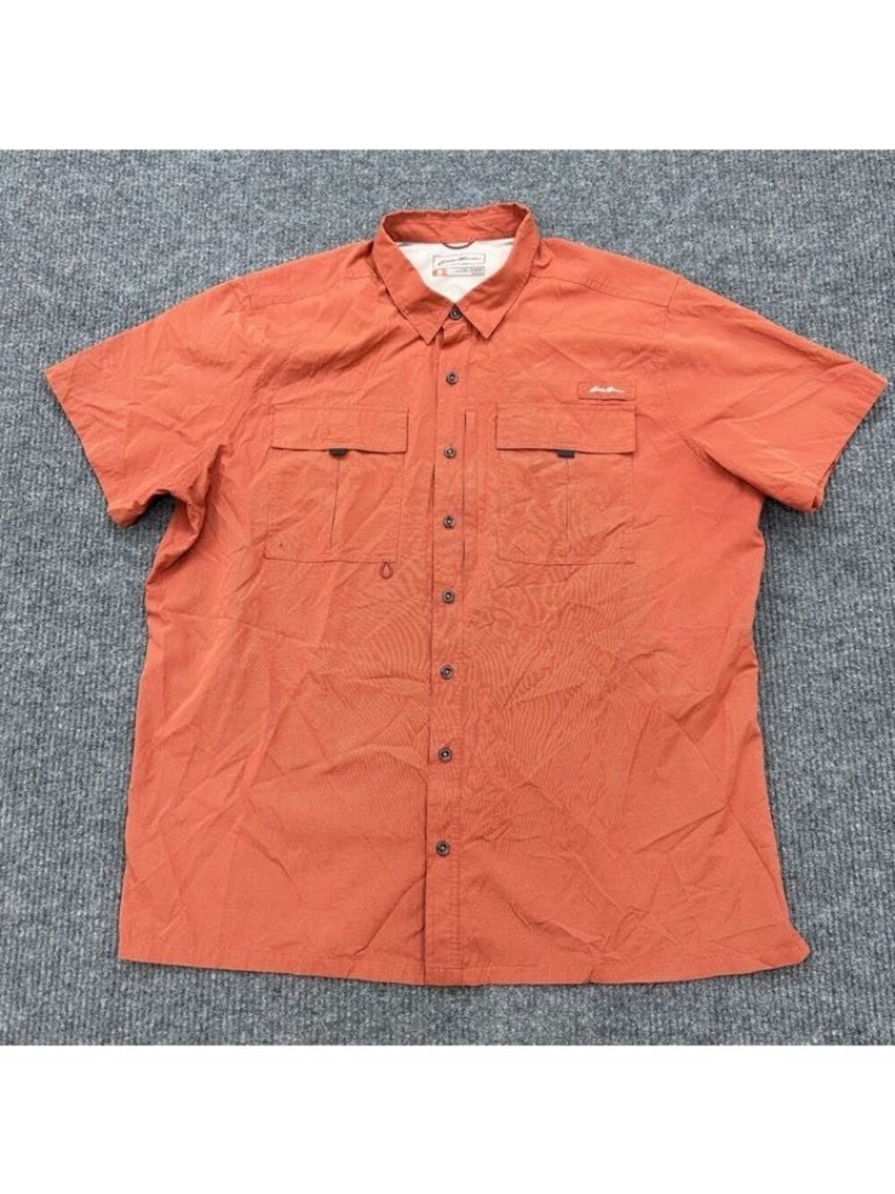 Eddie Bauer Ripstop Guide Short Sleeve Button Up Fishing Shirt Vented Mens T3XL